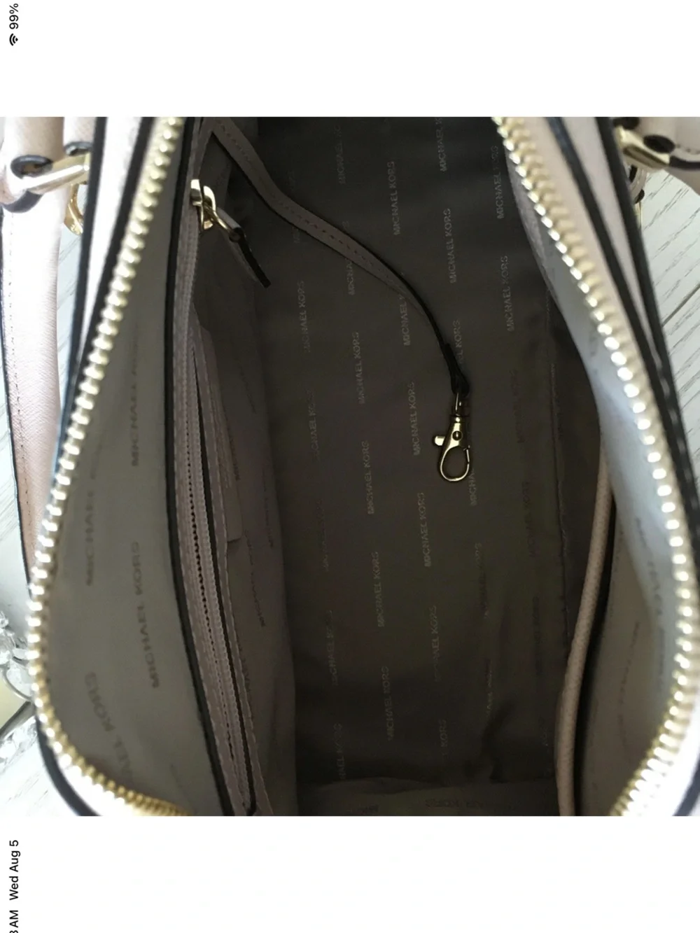 Michael Kors Blush Pink Saffiano Dome Satchel with Gold Hardware